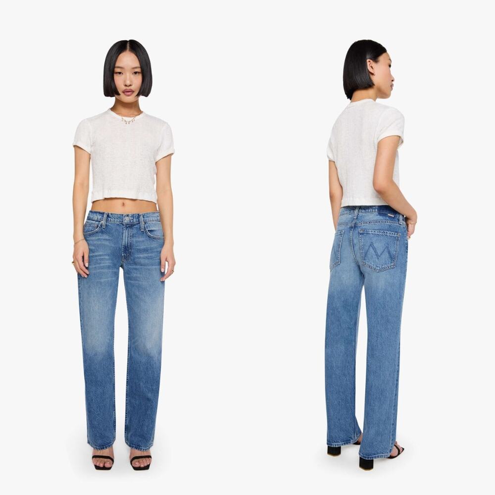 MOTHER Lil Reifler Straight Leg Jeans 33 Early Blue Medium Wash Denim 28.5 - Picture 9 of 16
